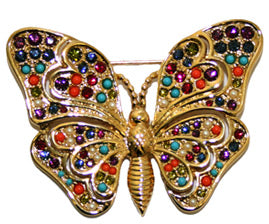 D'Orlan Buried Treasure Butterfly Brooch